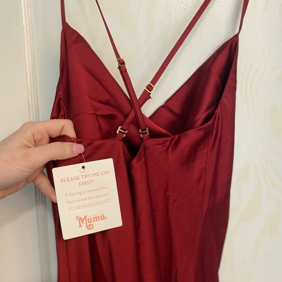 Red Verona Cowl Neck Midi Length Dress - Picture 3 of 4